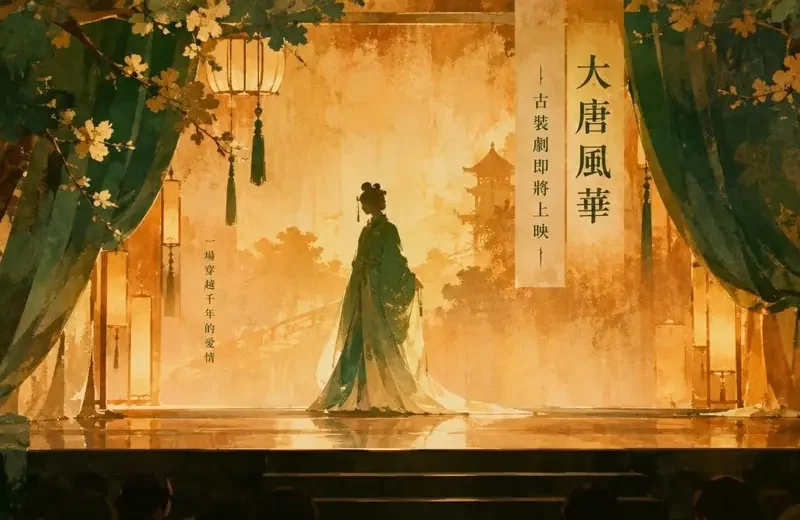 新生代演员官宣加盟年度大戏,期待值拉满 古装剧官宣水彩插画,暖色调